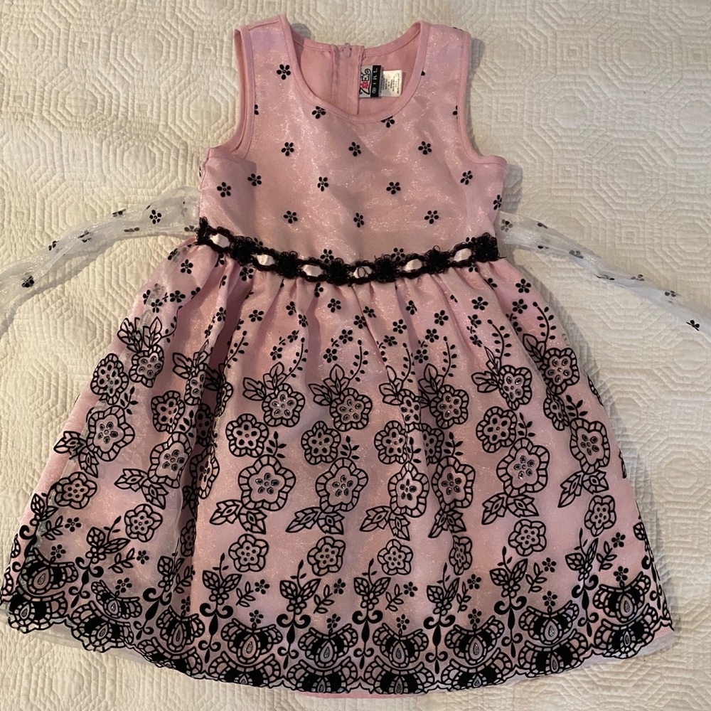 Zoey Girl light pink floral kids dress